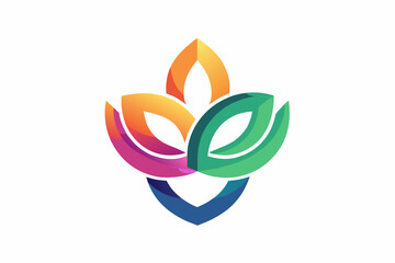 Poster - abstract logo formed by the overlapping of organic shapes in a gradient that evokes a sense of growth and collaboration