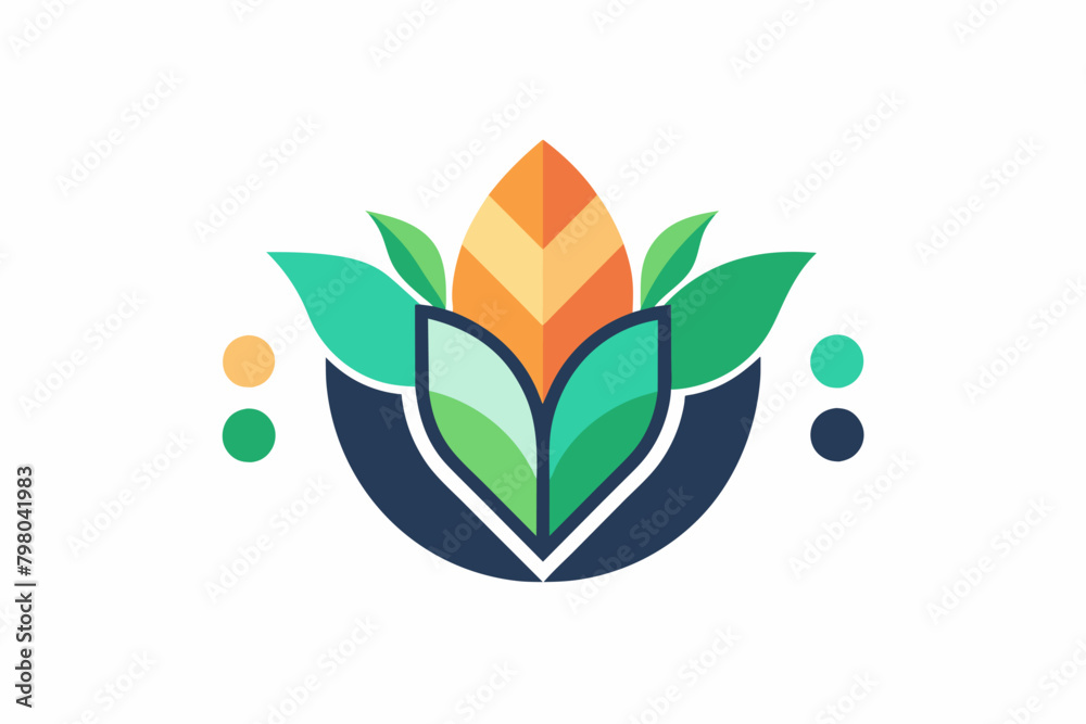logo design inspired by data visualization, utilizing organic shapes ...