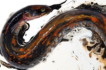 Poster - Detailed close-up of a fish on a plain white surface. Suitable for various aquatic themes