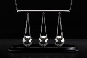 Poster - A metal pendulum clock on a stand, perfect for time-related concepts