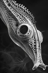 Poster - Detailed black and white image of a fish's eye. Perfect for scientific publications or educational materials