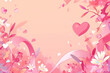 Hearts and flowers in a dreamy dance of pinks and reds paint a vivid scene of affection and celebration.