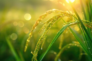 Poster - Close up of a plant with water droplets, perfect for nature backgrounds