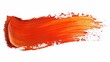 Vibrant orange paint stroke on isolated white background for artistic design projects
