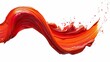 Vibrant orange paint stroke on isolated white background for artistic design projects