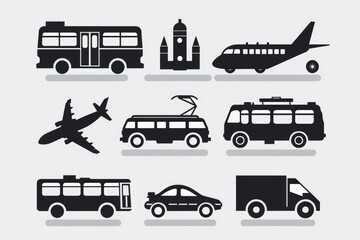Poster - Various transportation icons suitable for design projects