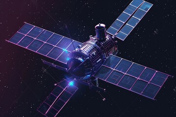 Aufkleber - A space station floating in the darkness of space. Suitable for science fiction concepts
