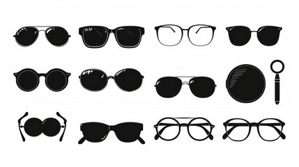 Poster - A set of glasses and a pair of scissors. Perfect for office or school projects
