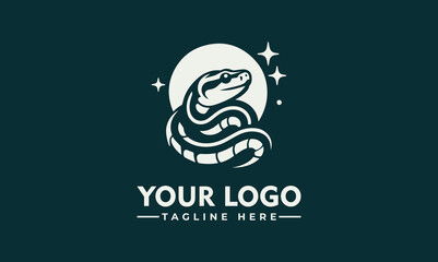 Wall Mural - Ball Python Snake Vector Logo Animal graphic, Snake design Template illustration