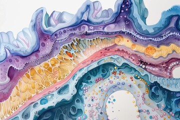 Poster - Detailed close-up of a wave painting, suitable for art projects