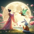 Fairies welcome the full moon of Mid-Autumn Festival