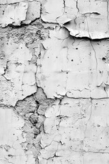 Poster - A monochromatic image of a cracked wall, suitable for architectural and design projects