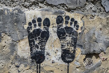Poster - A sign on the side of a stone wall, suitable for various purposes