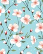Dainty florals in a soft dance, handdrawn seamless pattern for cute apparel ,  illustration