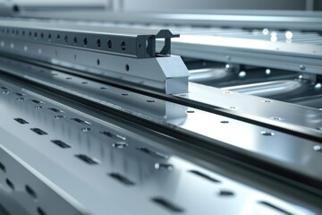 Aufkleber - Close up of a machine cutting metal, suitable for industrial use