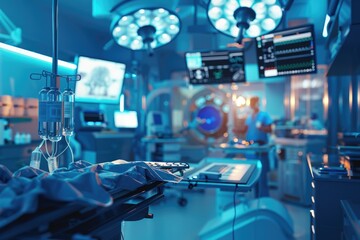 Poster - A hospital room with essential medical equipment. Ideal for healthcare concepts