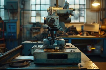 Poster - A machine sitting in a room. Suitable for industrial concepts