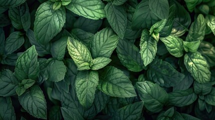 Poster - Close up of vibrant green leaves, perfect for nature backgrounds