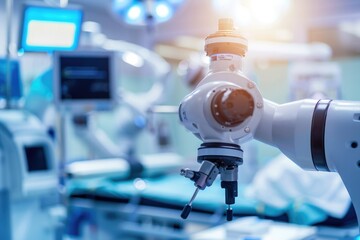 Aufkleber - A robotic arm with a camera in a medical operating room. Suitable for medical technology concepts