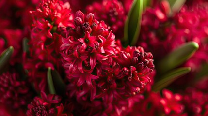 Sticker - Vibrant claret hyacinth blooms bursting forth creating a stunning holiday bouquet