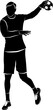 Silhouette of handball player  - vector illustration