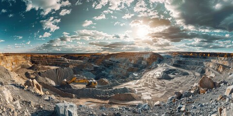 Poster - An expansive pit filled with soil, suitable for construction projects