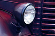 Retro truck headlight. vintage car light low beam, Dark blue color