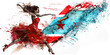 © Lila Patel - Cuban Flag with a Cigar Roller and a Salsa Dancer - Visualize the Cuban flag with a cigar roller representing Cuba's cigar industry and a salsa dancer
