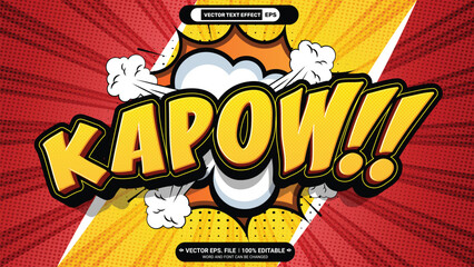 Aufkleber - Kapow 3d editable vector text style effect with comic sound effect background