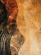 Tribal Drum Rhythms Inspired Abstract Wallpaper with Earthy Tones and Spiritual Atmosphere