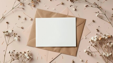 Sticker - Elevate your special occasion with our versatile mockup featuring a blank greeting card invitation and envelope ensemble Perfect for commemorating Mother s Day Women s Day birthdays wedding