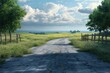 Empty countryside road stage landscape grassland outdoors.