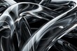 Abstract geometric black background with glass spiral tubes, flow clear fluid with dispersion and refraction effect, crystal composition of flexible twisted pipes, modern 3d wallpaper, design element