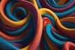 3d render as set of abstract colorful twisted shapes 