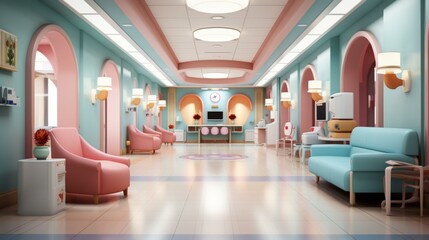 Wall Mural - b'A Retro Futuristic Hospital'