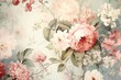 A classic pattern of vintage floral wallpaper