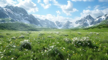 Wall Mural - Alpine meadow in the mountains