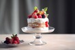a cake with strawberries and cream on top