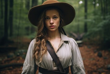 Wall Mural - a woman in a hat