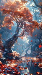 Canvas Print - Mystical Autumn Forest