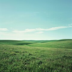 Wall Mural - b'Green rolling hills under blue sky'