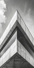 b'Black and white photo of a building'