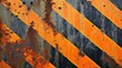 Weathered Orange and Black Striped Metal Surface.