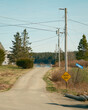 Scene with road and dead end sign in Cutler, Maine