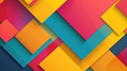 Poster - Abstract background using bright colors and geometric shapes for design. AI generative.