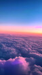 Beautiful sunrise above the clouds