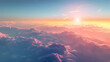 Beautiful sunrise above the clouds