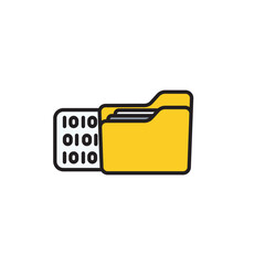 Binary Code icon design with white background stock illustration