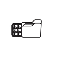 Binary Code icon design with white background stock illustration