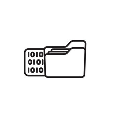 Binary Code icon design with white background stock illustration